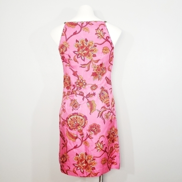 Ann Taylor Silk Pink Floral Shift Chain Y2K Dress - Picture 4 of 4